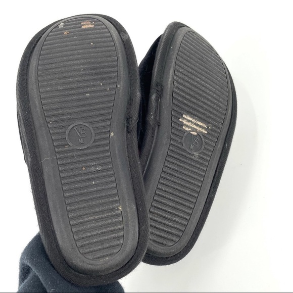 Victoria’s Secret Pom Pom Black Slip On Preppy Boho Cottage House Slipper - Picture 4 of 4